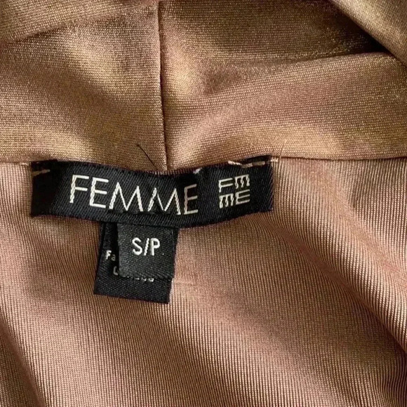 Femme Gold Metallic Top  in Size Small - Picture 4 of 5